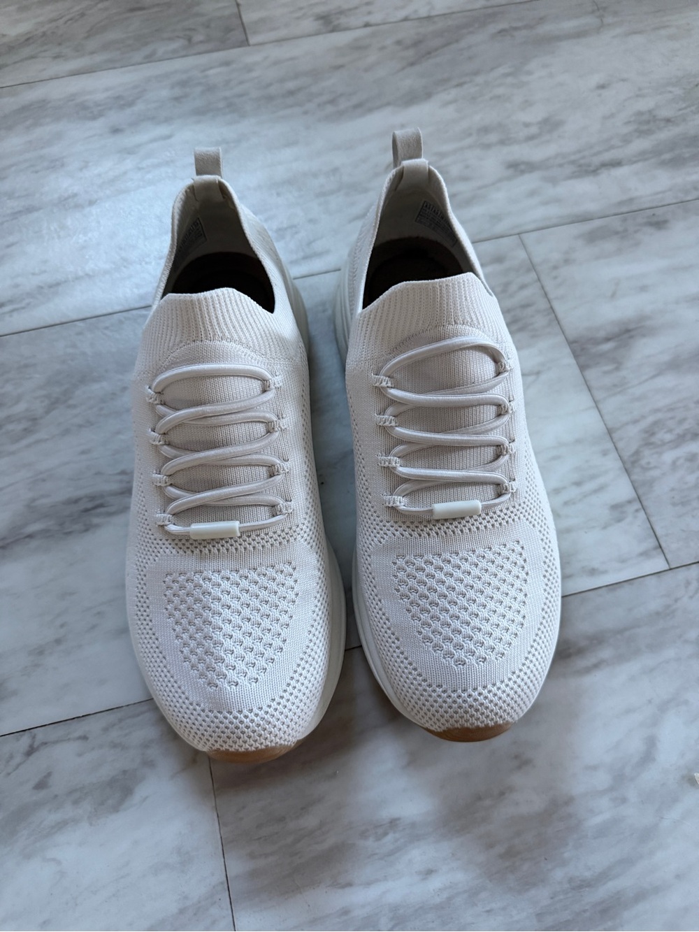 Skechers Women's White Knit Slip-On Athletic Sneakers